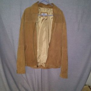 Light brown leather men's jacket